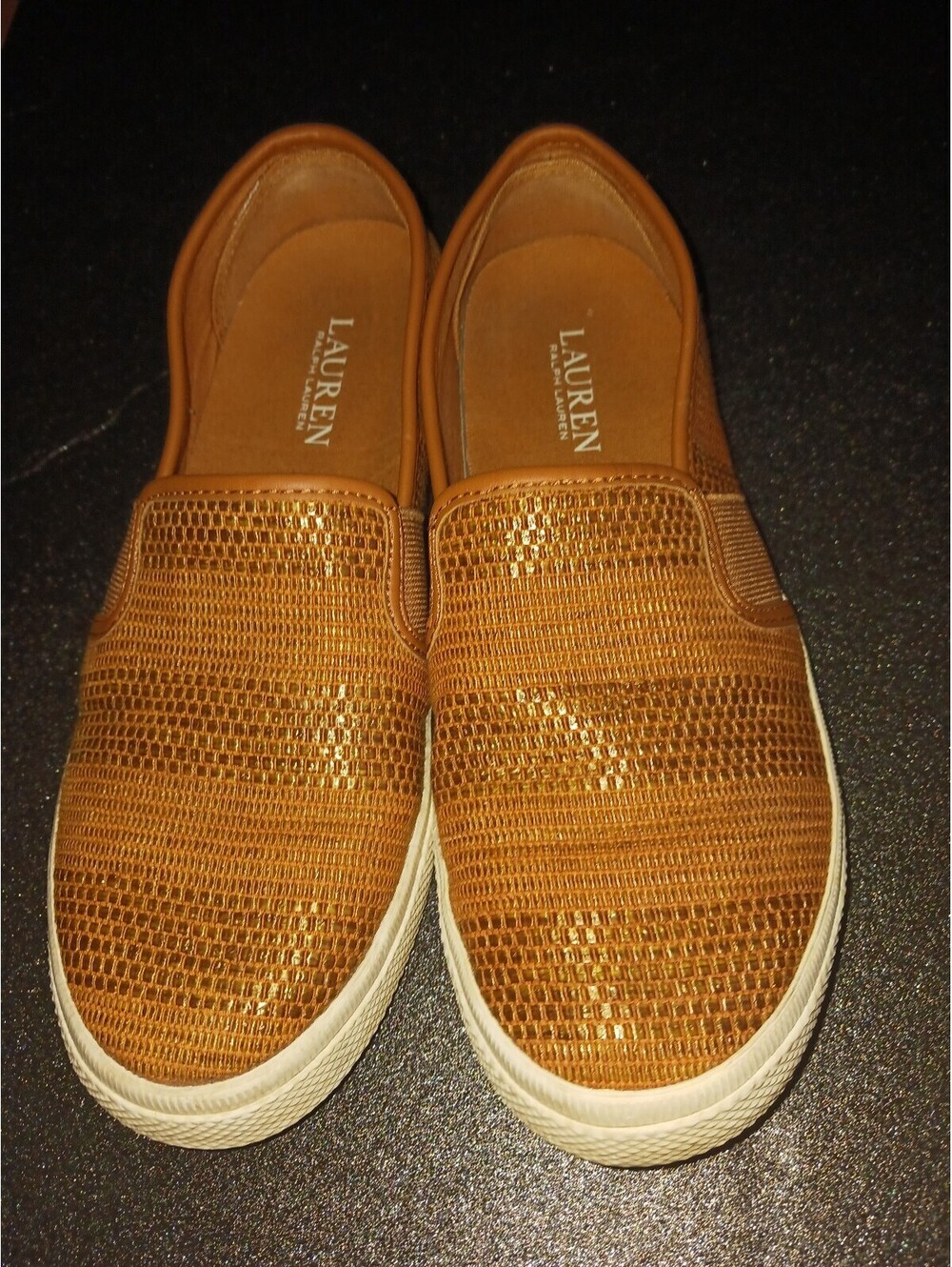 Ralph Lauren  Women's  Goldish  Brown  Slip-on  Loafers Shoes Size 7